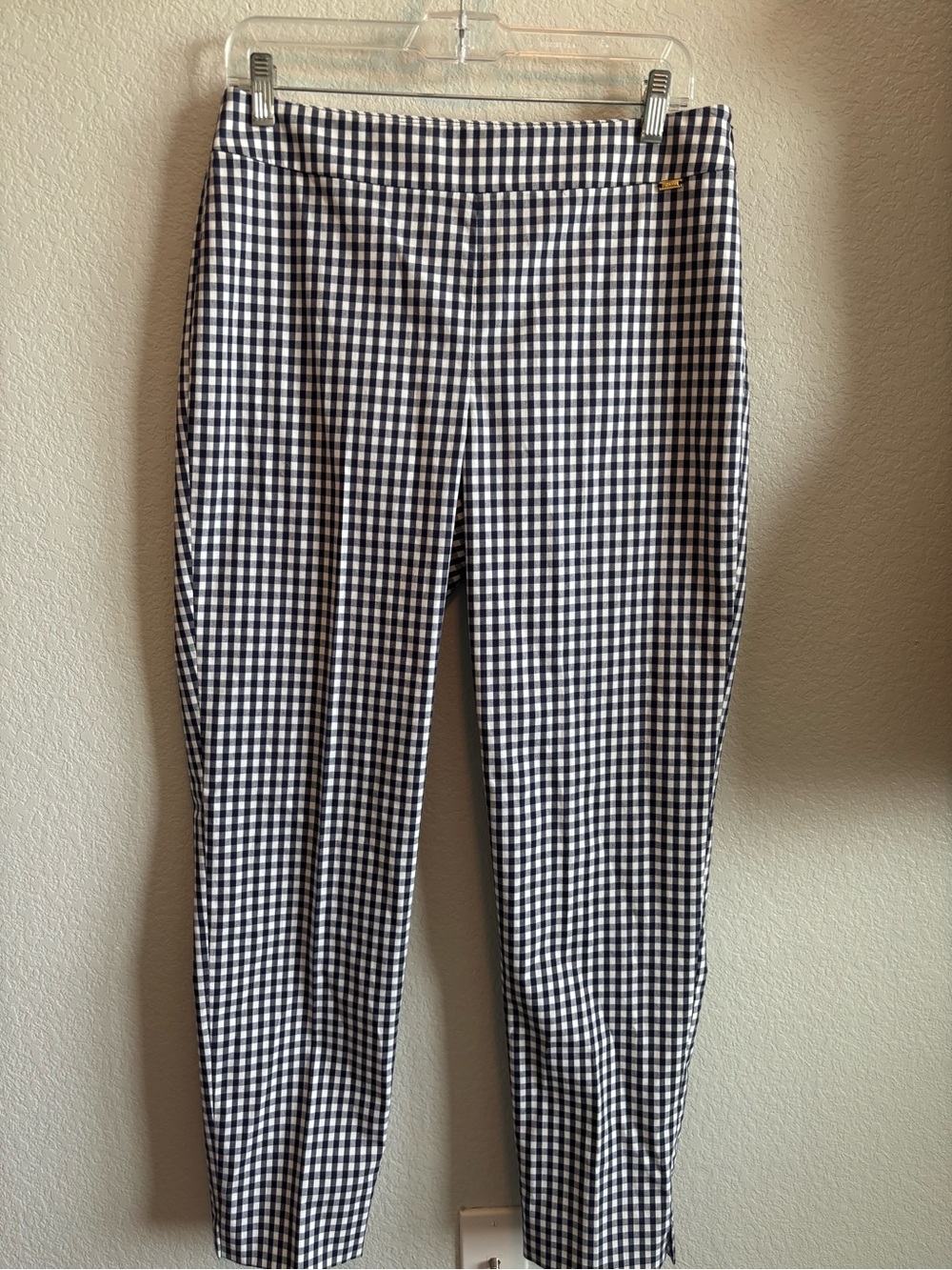 St. John Navy and White Gingham 'Emma' Pants